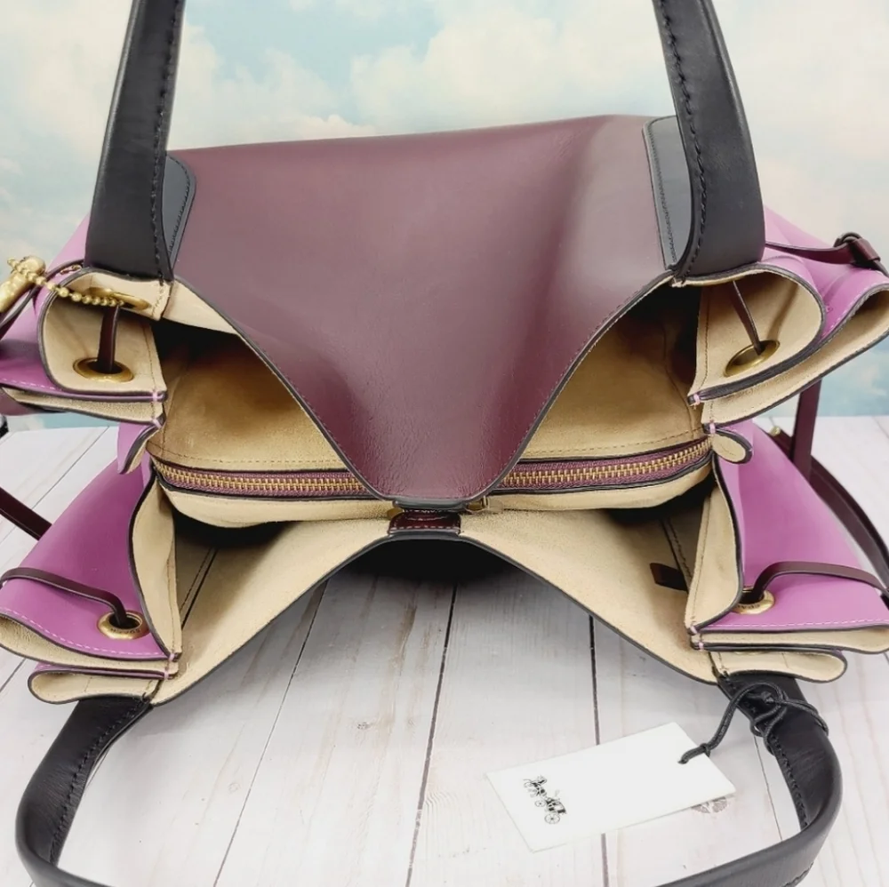 Coach 1941 Harmony Two-Tone Oxblood & Plum Leather Hobo